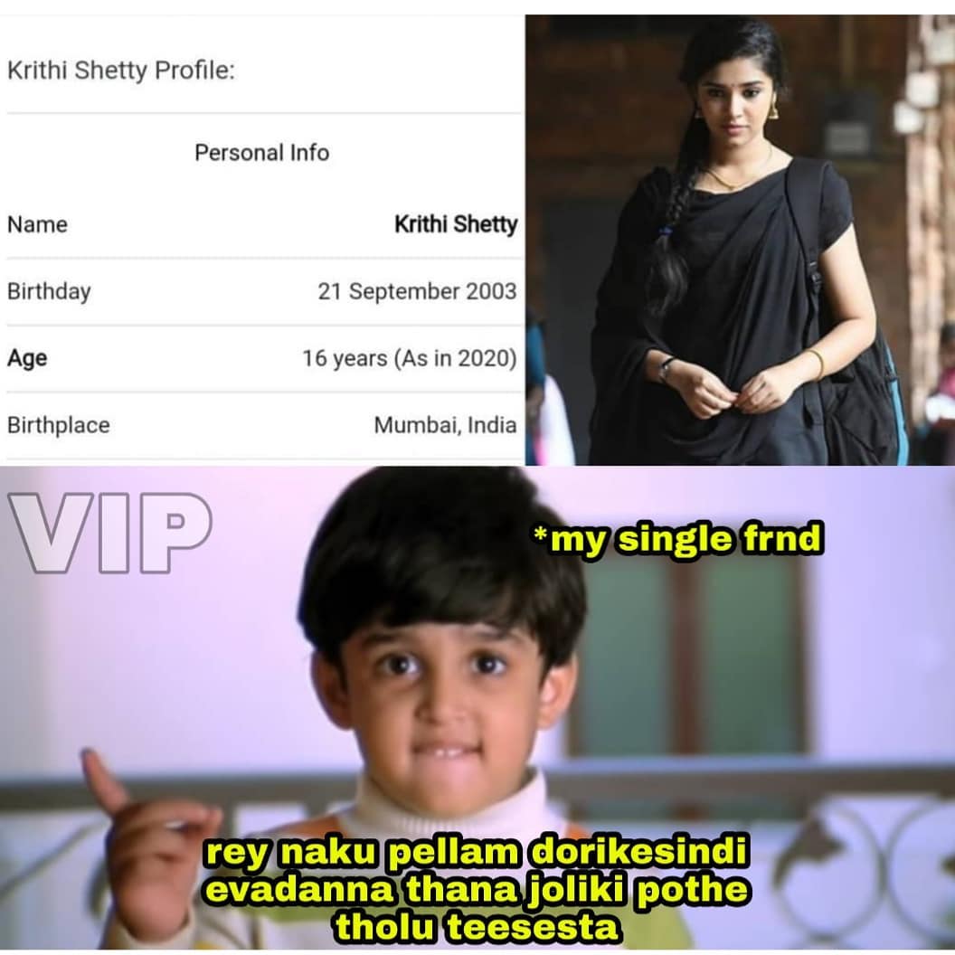 uppena heroine Krithi Shetty memes