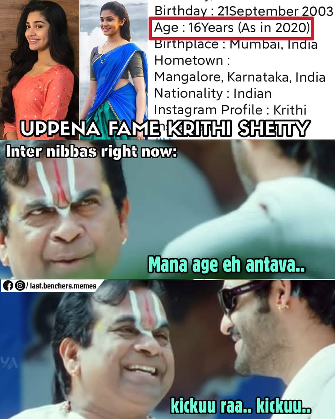 uppena heroine Krithi Shetty memes
