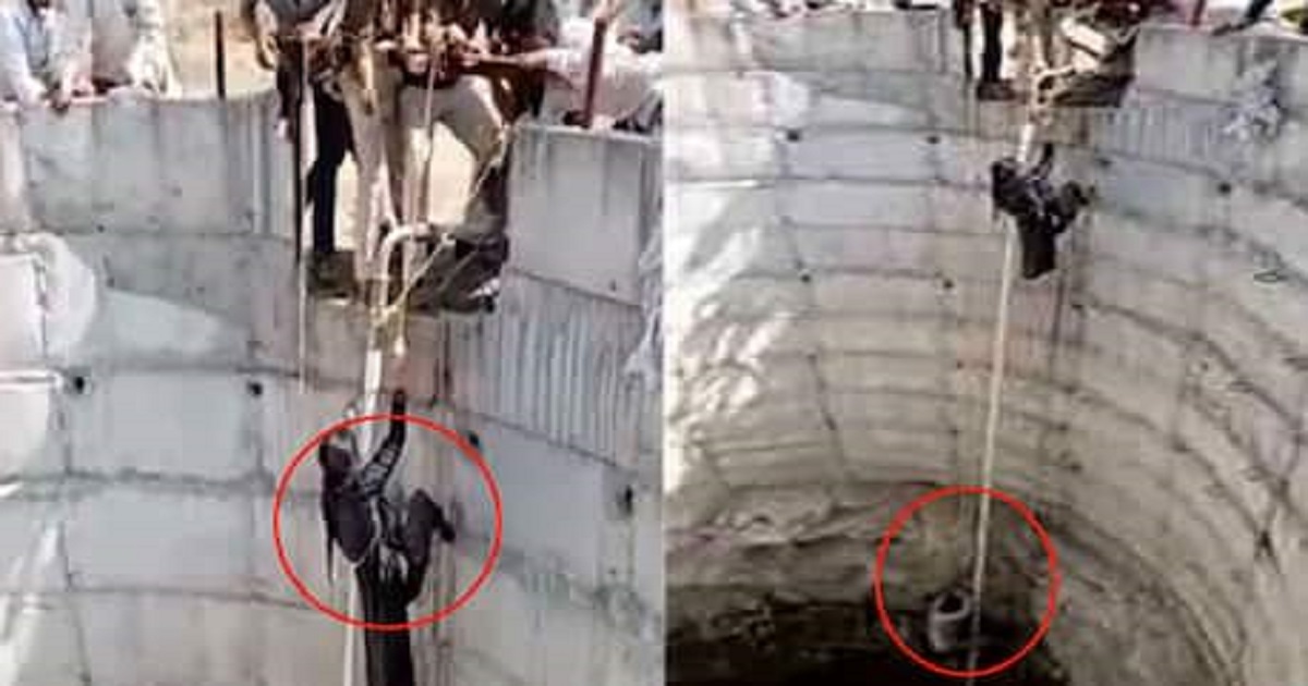 a girl fell into well while trying to take a selfie