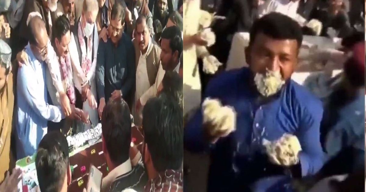 fighting for cake in Pakistan