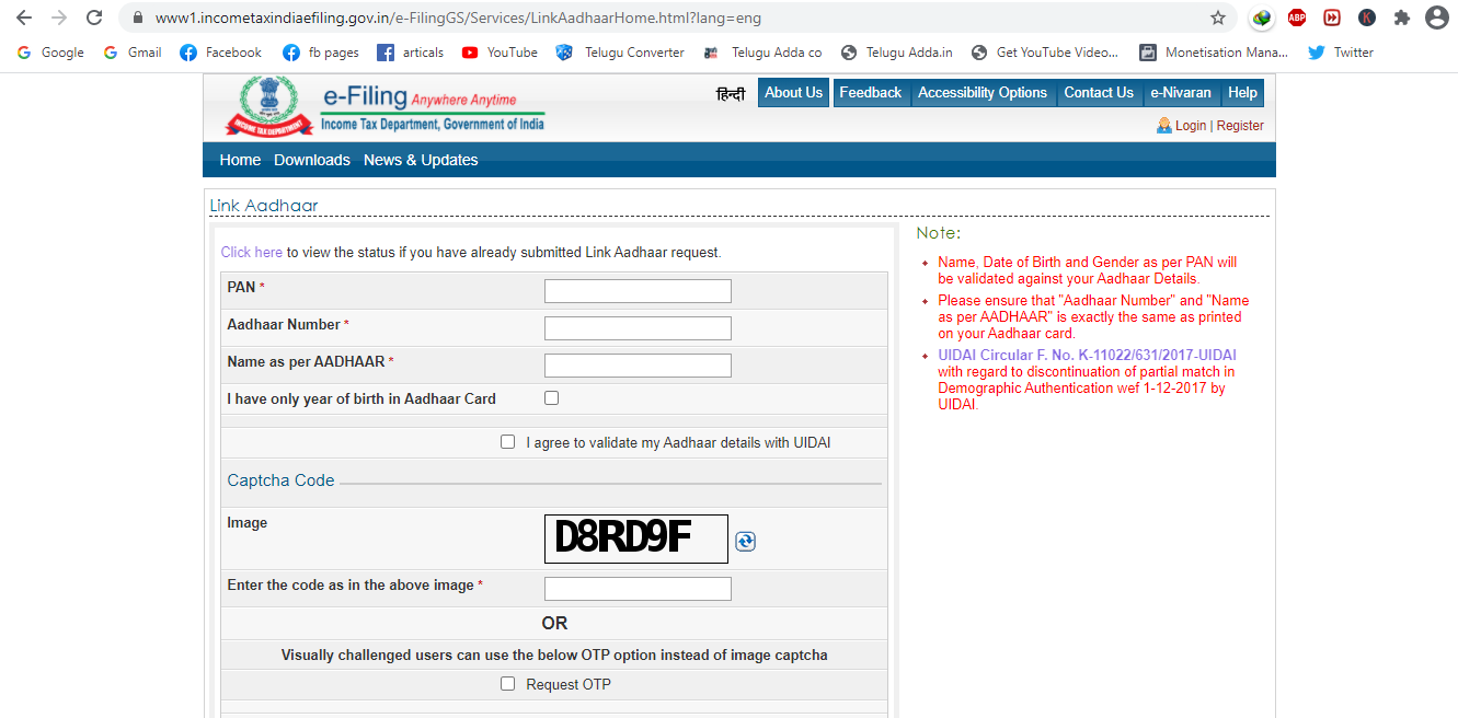 How to Link Aadhaar Number to PAN Card ?