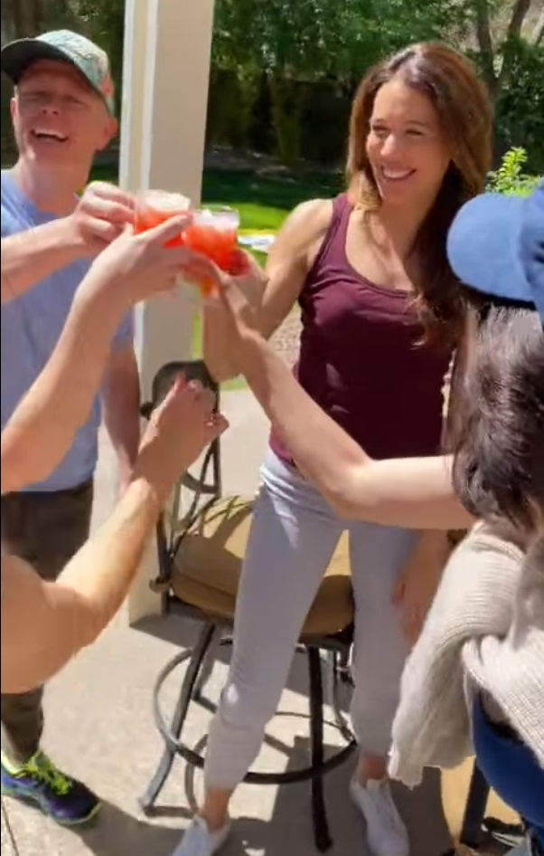 Woman made ice cream and cool drink in toilet bowl