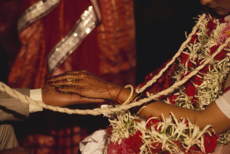 Couple married in a train