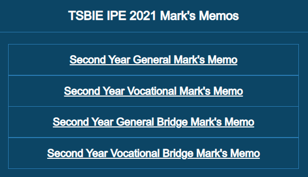 TS Inter 2nd Year Marks Memo Download