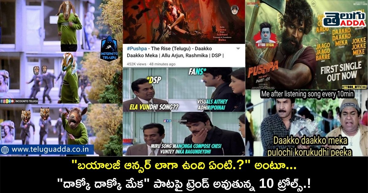 Trending trolls on Pushpa daakko daakko meka song