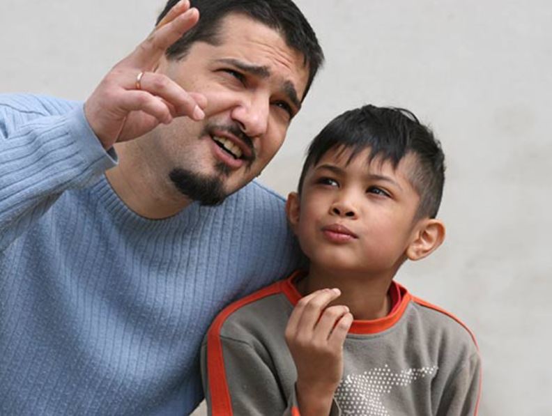dad and son