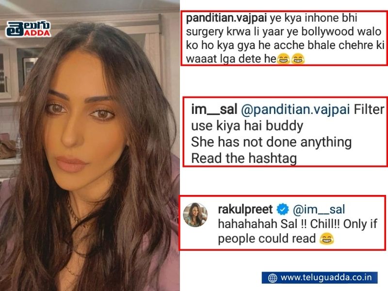 rakul counter to netizen comment about surgery