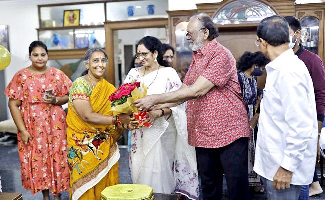 krishnam raju family felicitates a woman