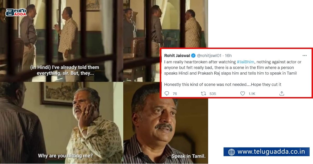 netizens angry on a scene in jai bhim