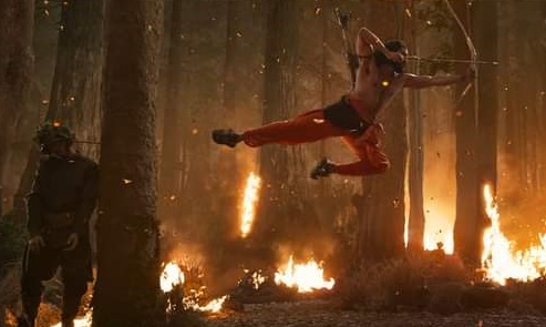 Ram Charan Arrow shot from rrr trailer goes viral