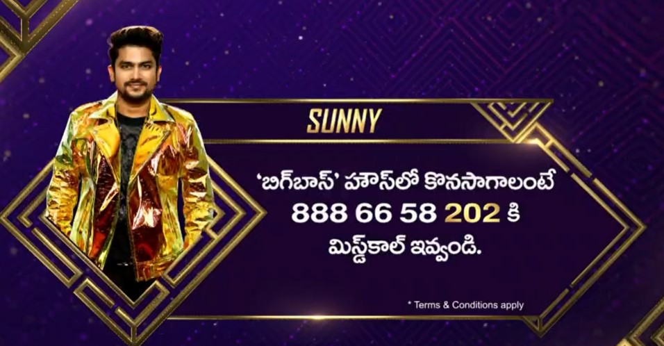 Bigg Boss Telugu  Sunny Vote Number