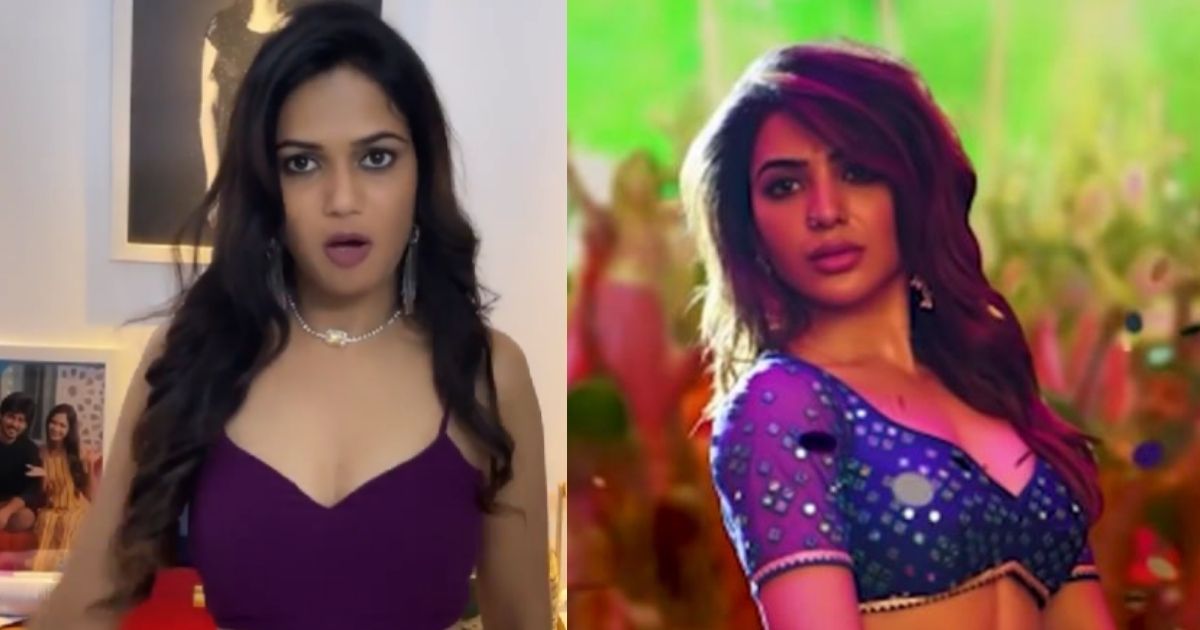 ariyana dance for pushpa iten song goes viral