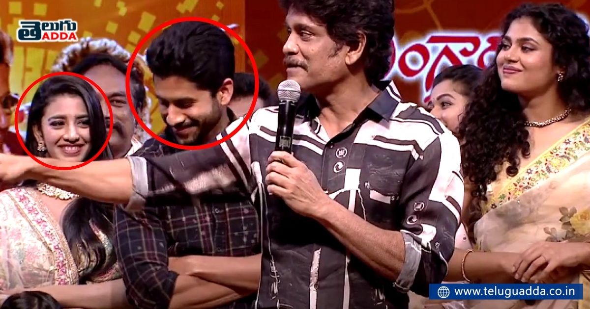 video of naga chaitanya smiling at daksha nagarkar in bangarraju event goes viral