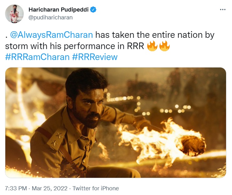 critic tweet about ram charan goes viral