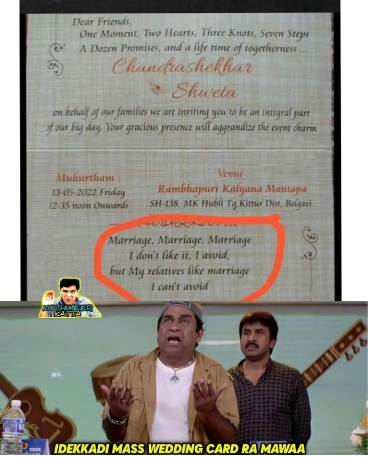 Kgf chapter 2 dialogue in marriage invitation card goes viral