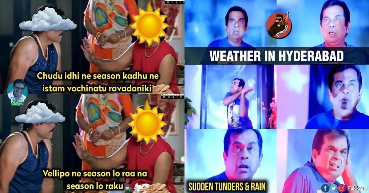 memes on rain in hyderabad