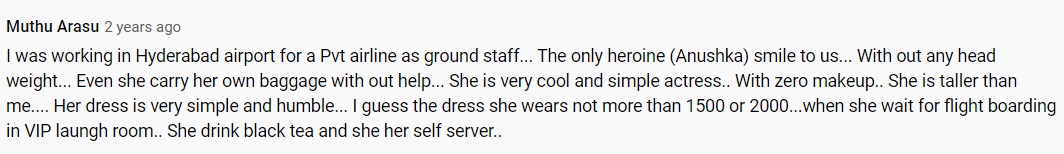 an airport staff comment on anushka shetty behavior in airport goes viral