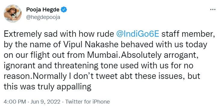 pooja hegde latest tweet goes viral