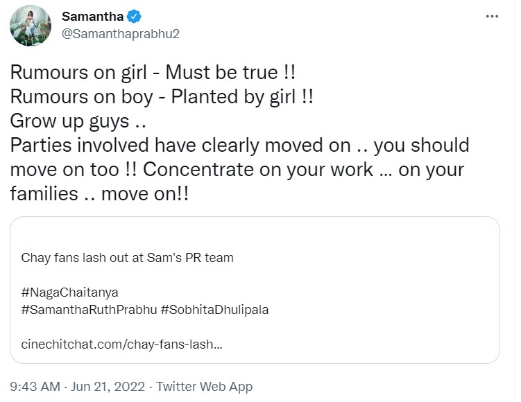 samantha reacts on naga chaitanya dating rumors