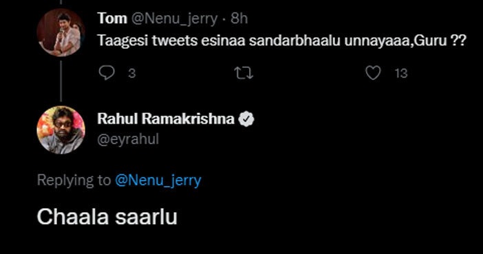 rahul ramakrishna reply to a netizen in twitter goes viral