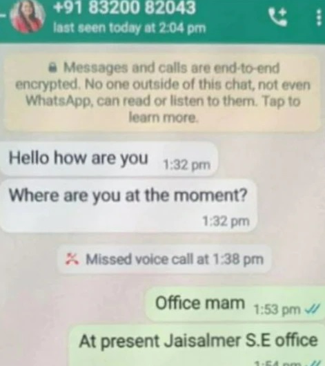 whatsapp chat on the name of ias officer tina dabi