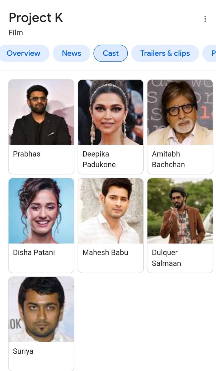 see how many super heros in Prabhas project-K