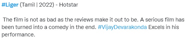 trending tweets on liger movie ott release