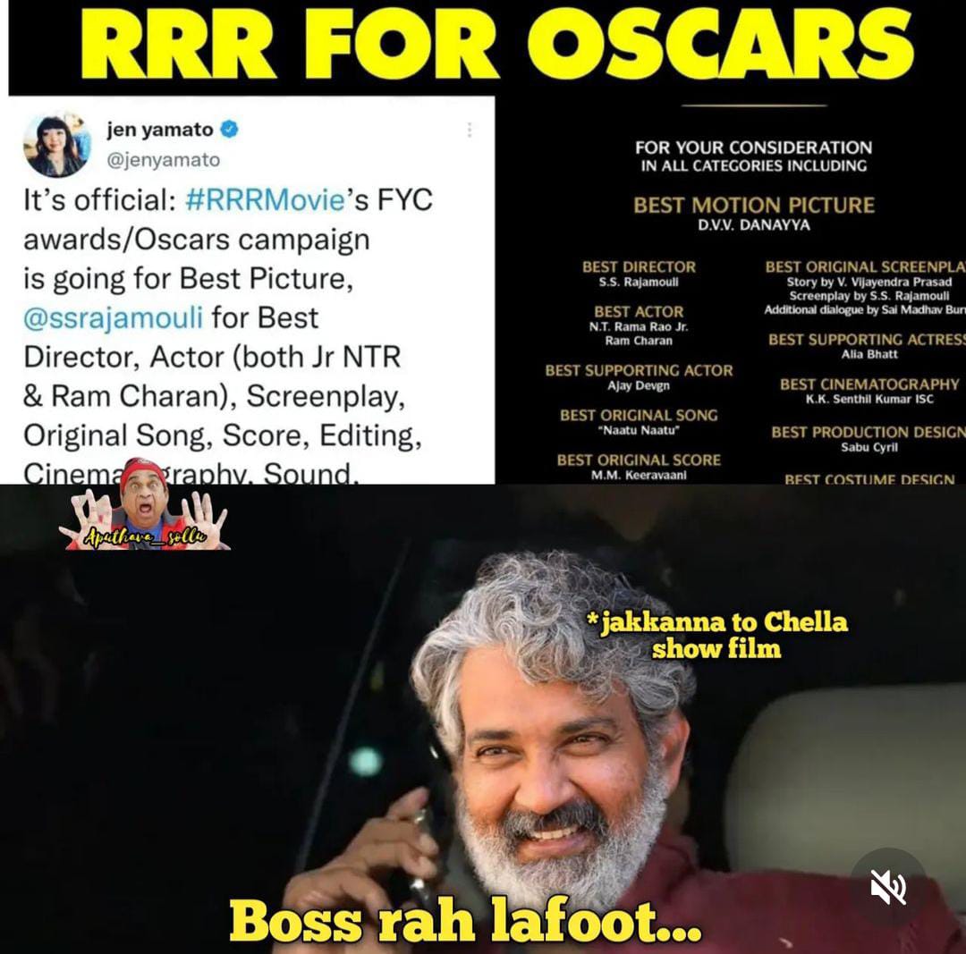 is there is a chance for rrr to oscars