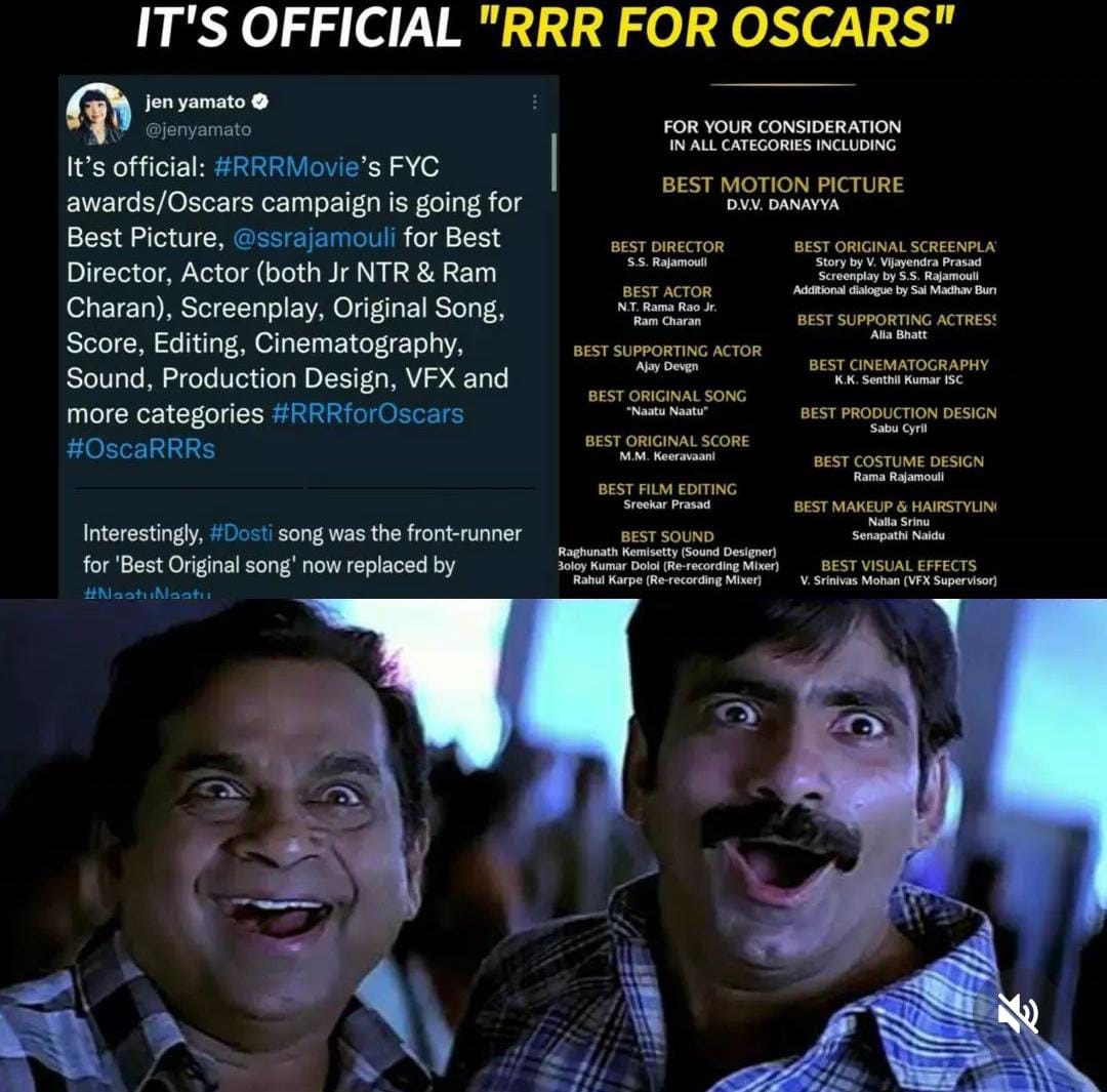 is there is a chance for rrr to oscars
