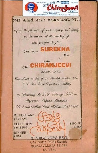 have a look at megastar chiranjeevi wedding card..