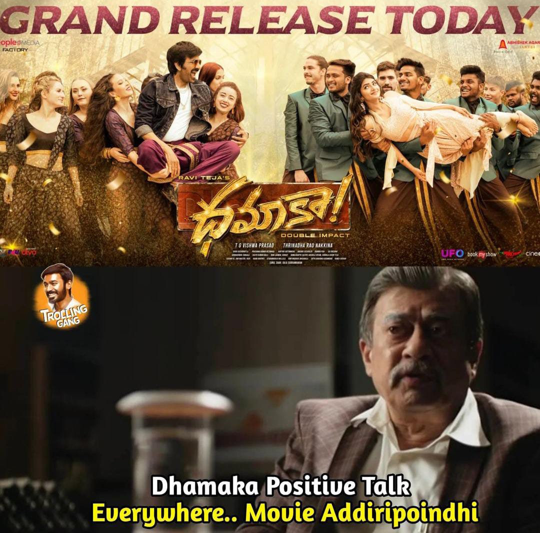 memes on dhamaka movie hit talk..!!