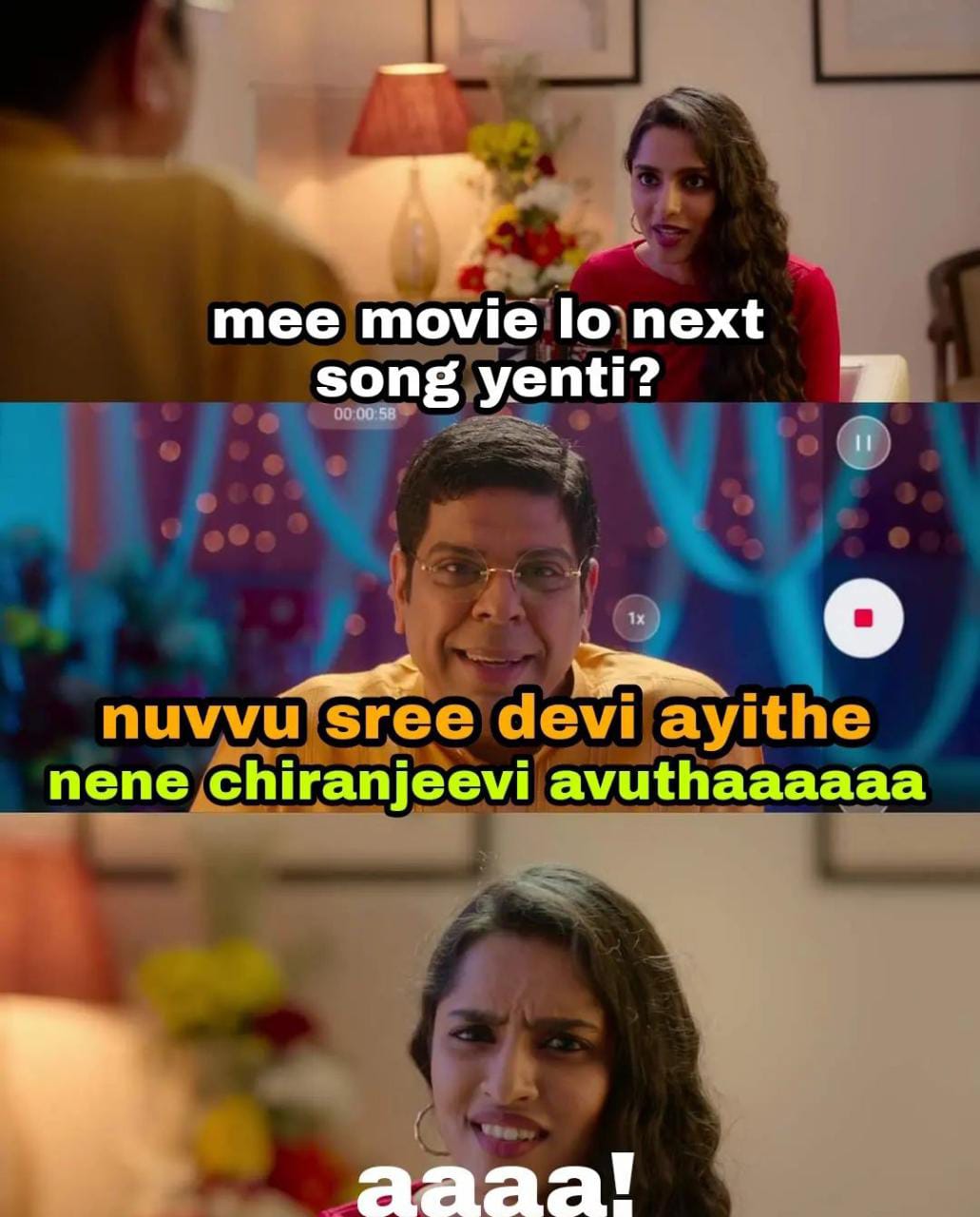 memes on 'sridevi chiranjeevi' song..