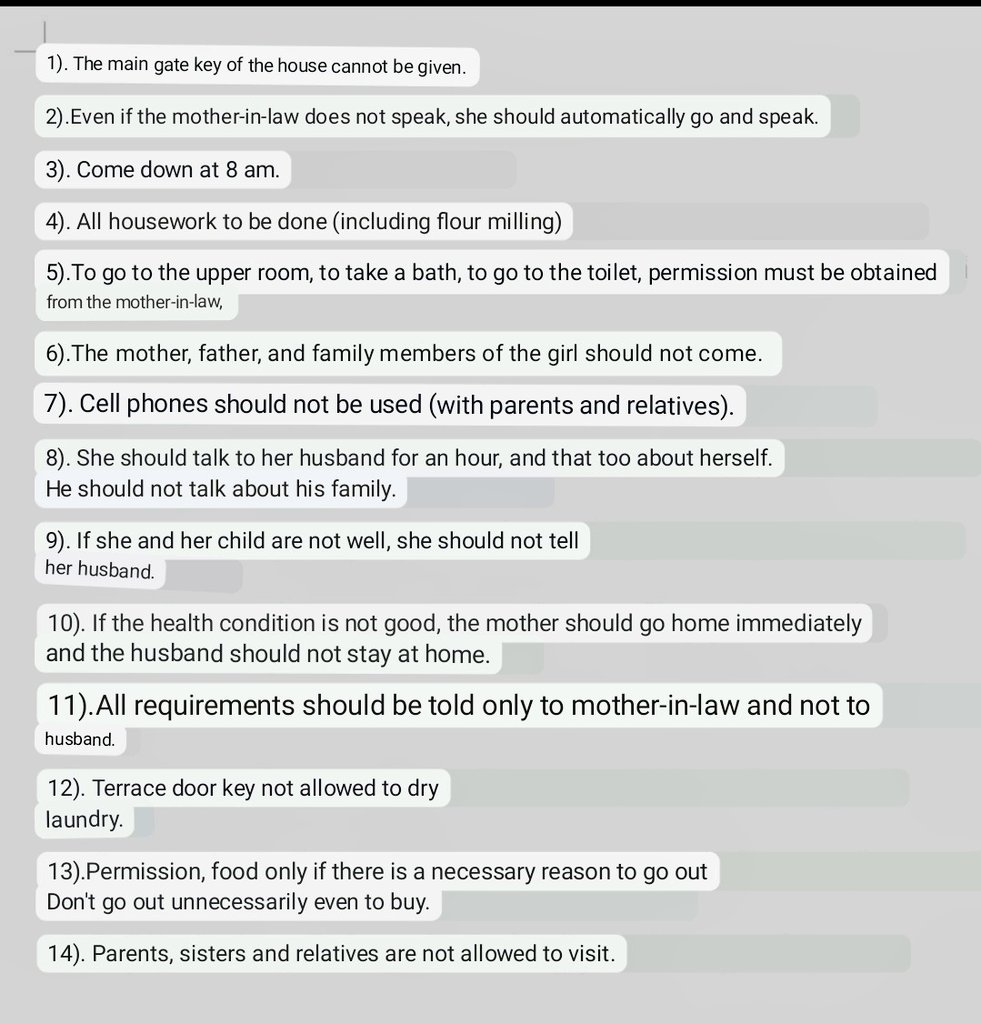 the list of conditions for a married girl goes viral..