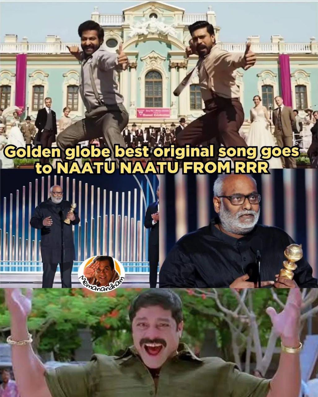 memes on RRR got golden globe award..