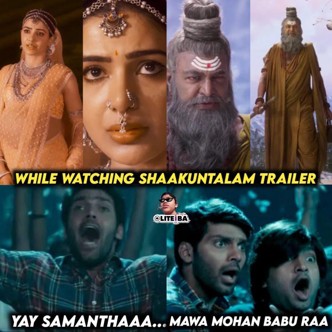 memes on shakunthalam movie trailer..!! 