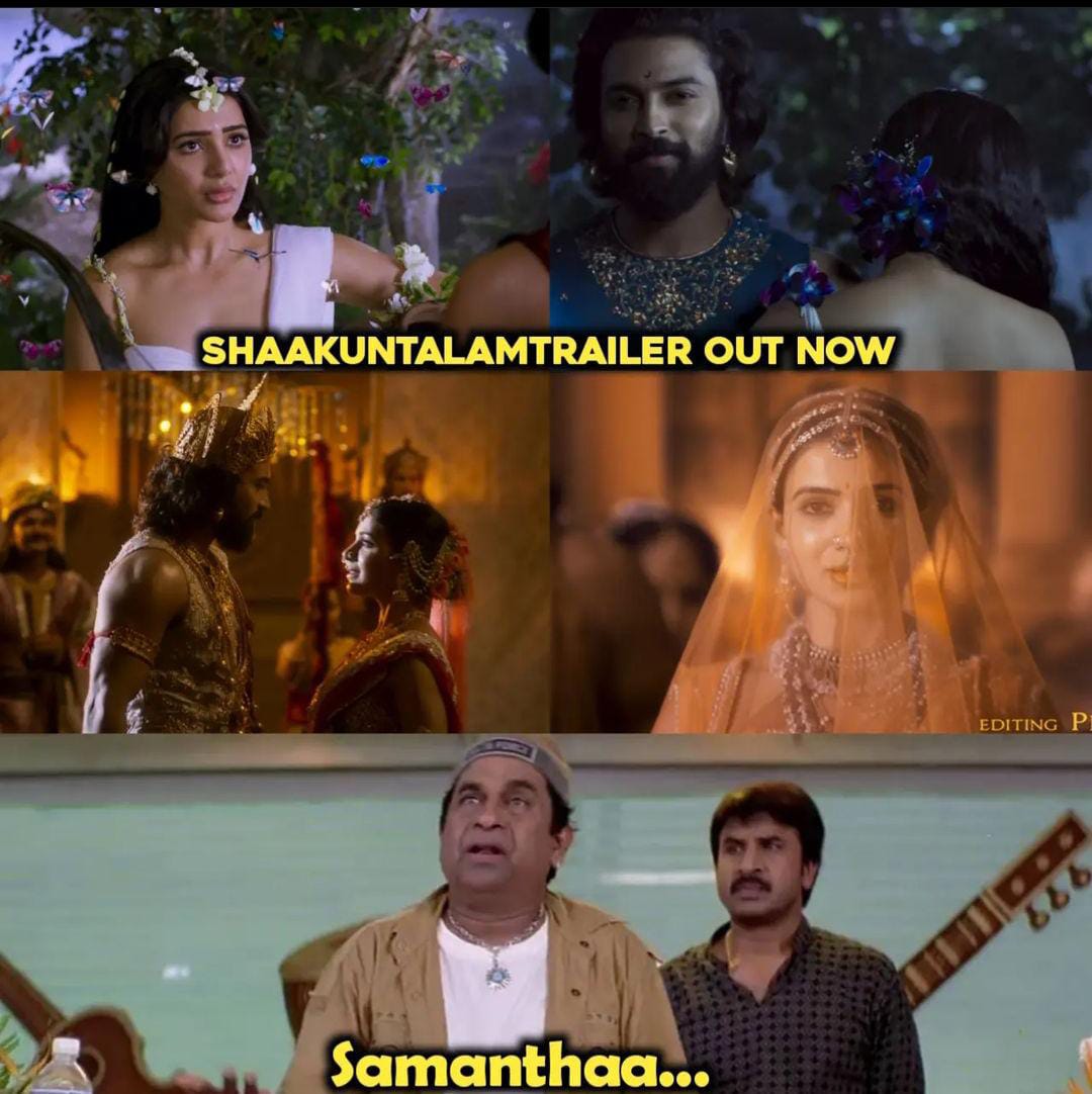 memes on shakunthalam movie trailer..!! 
