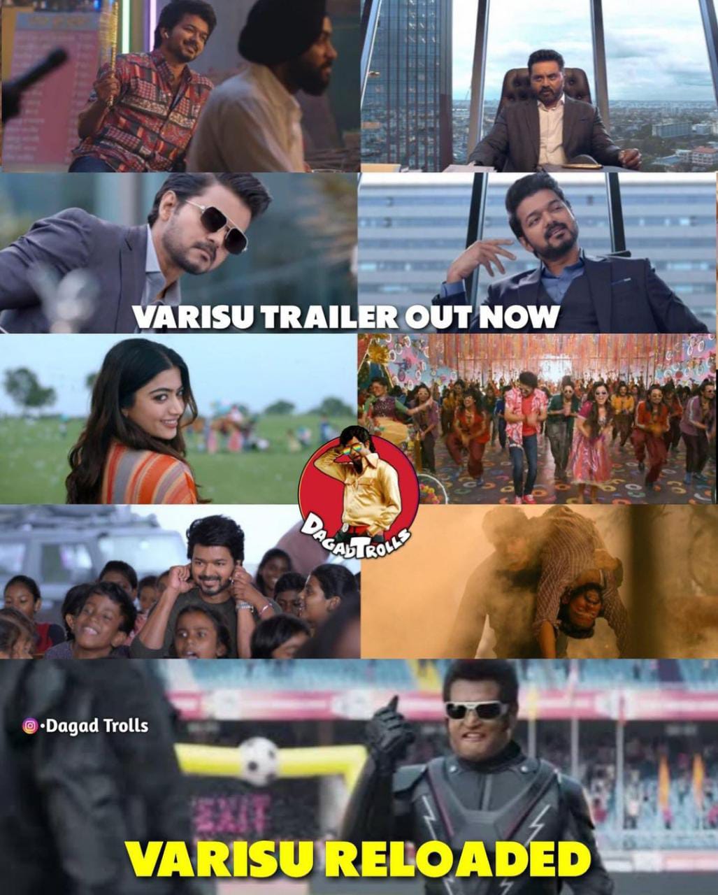 memes on thalapthy vijay varasudu movie trailer..!!