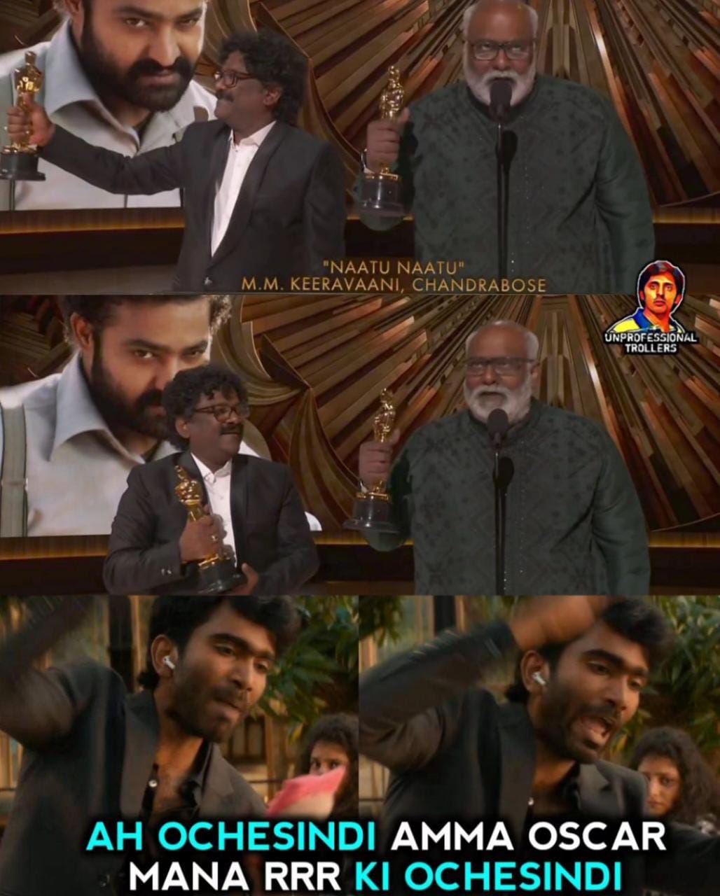memes on RRR win oscar for 'natu natu' song..