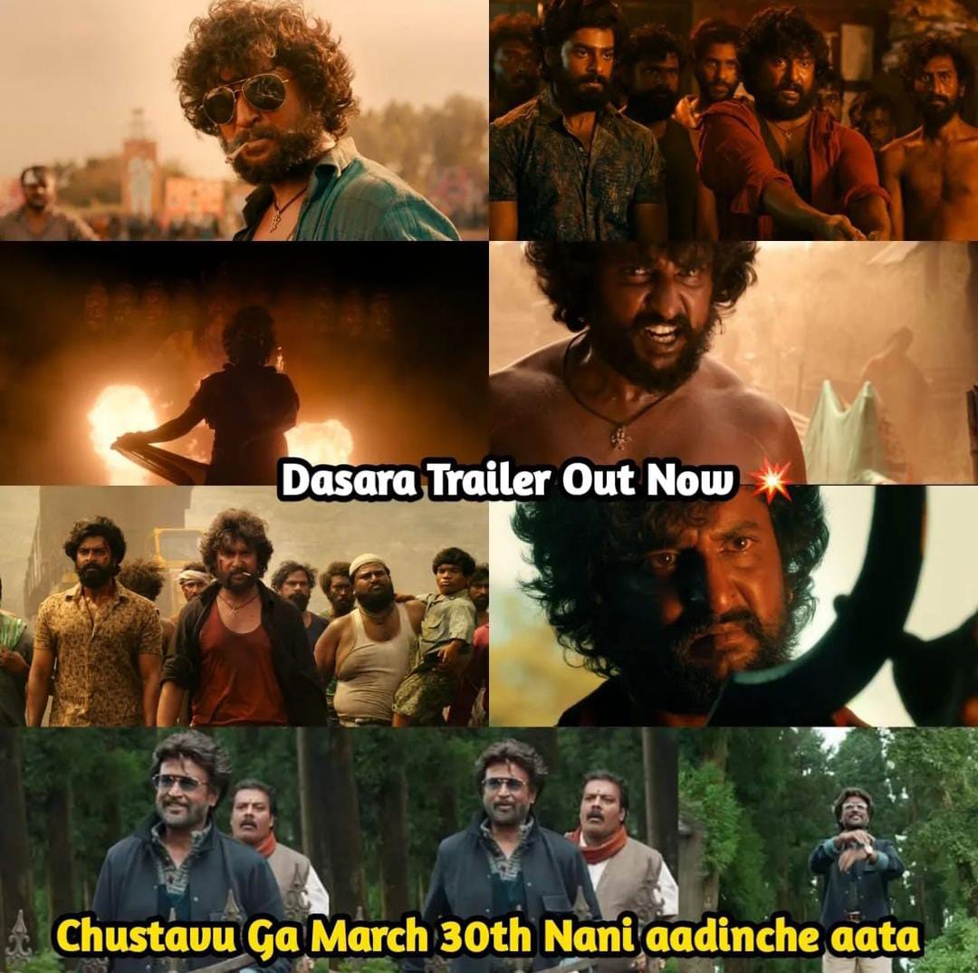 memes on nani's dasara movie trailer..!! 
