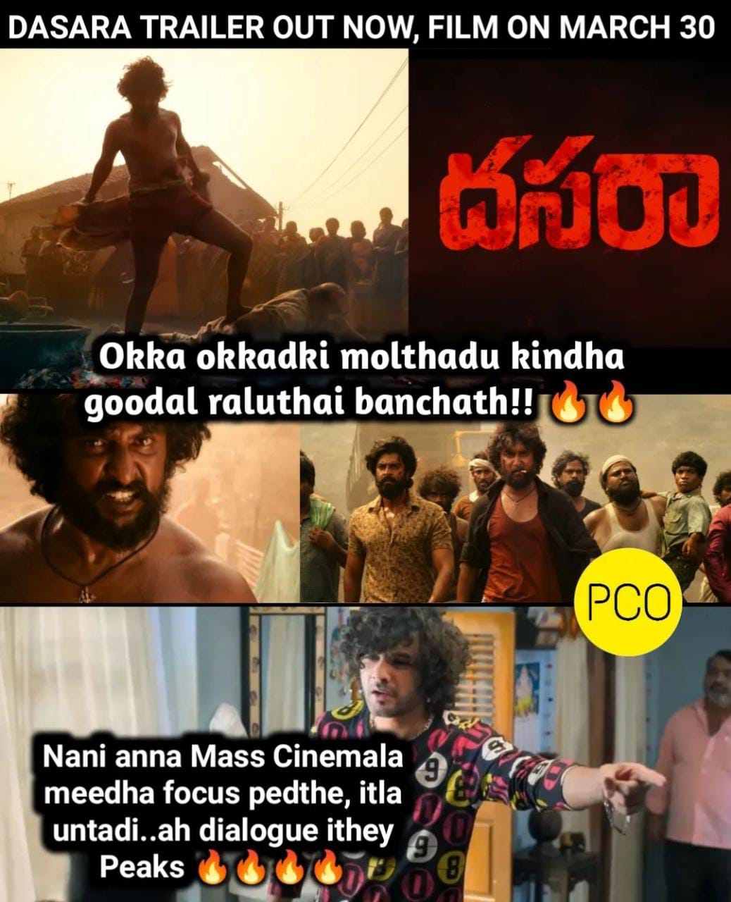 memes on nani's dasara movie trailer..!!