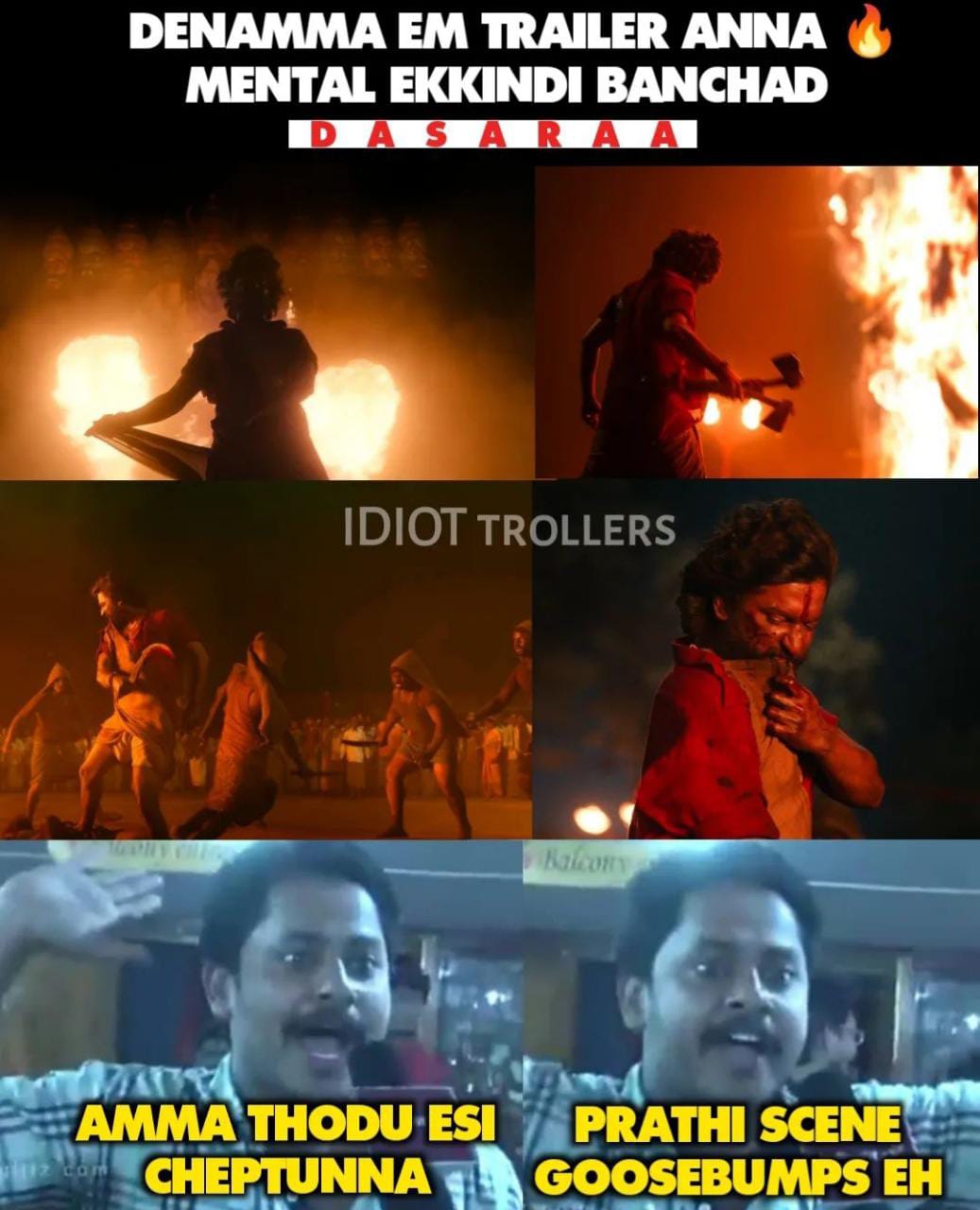 memes on nani's dasara movie trailer..!! 