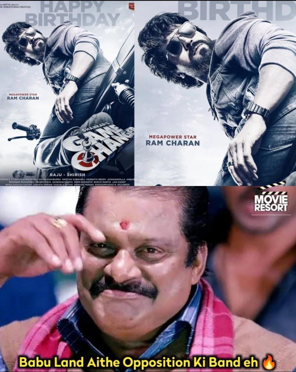 memes on ram charan - shankar game changer movie look..!!