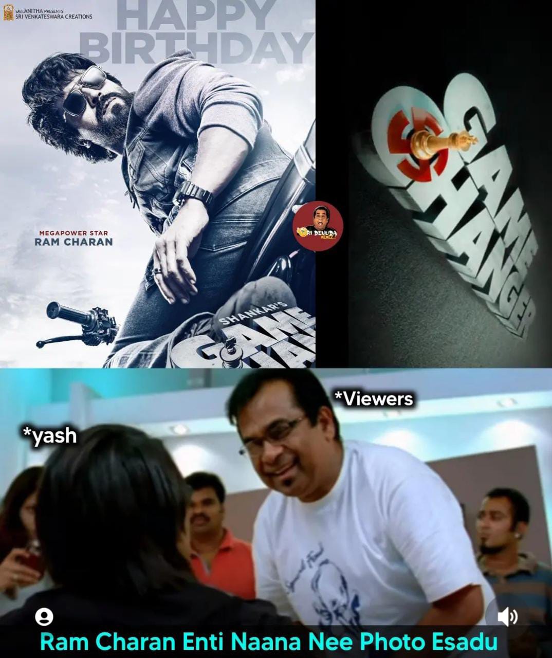 memes on ram charan - shankar game changer movie look..!!