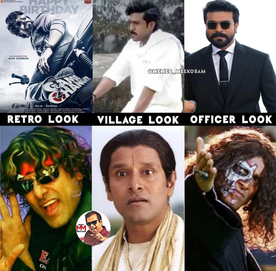 memes on ram charan - shankar game changer movie look..!!