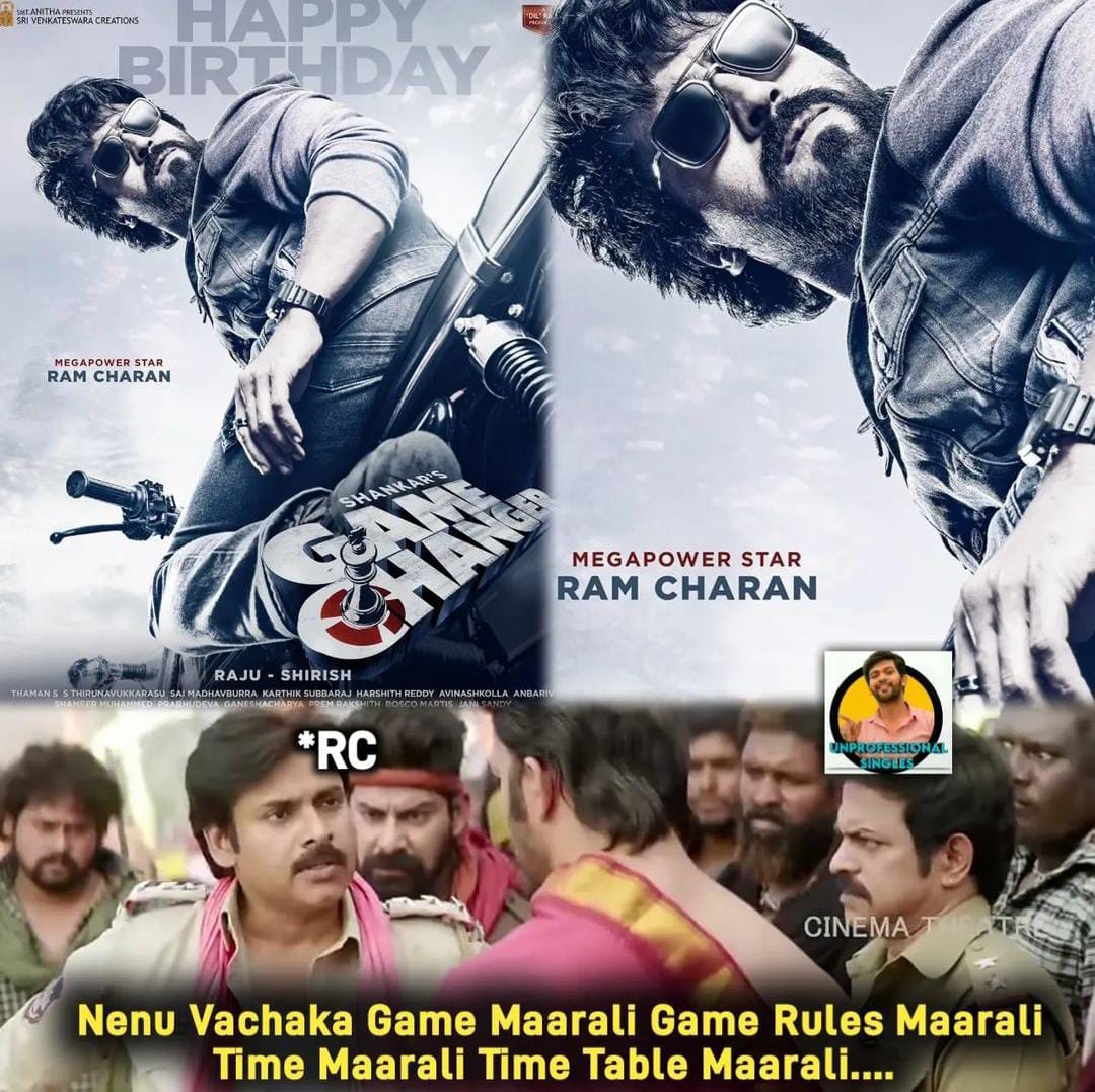 memes on ram charan - shankar game changer movie look..!!