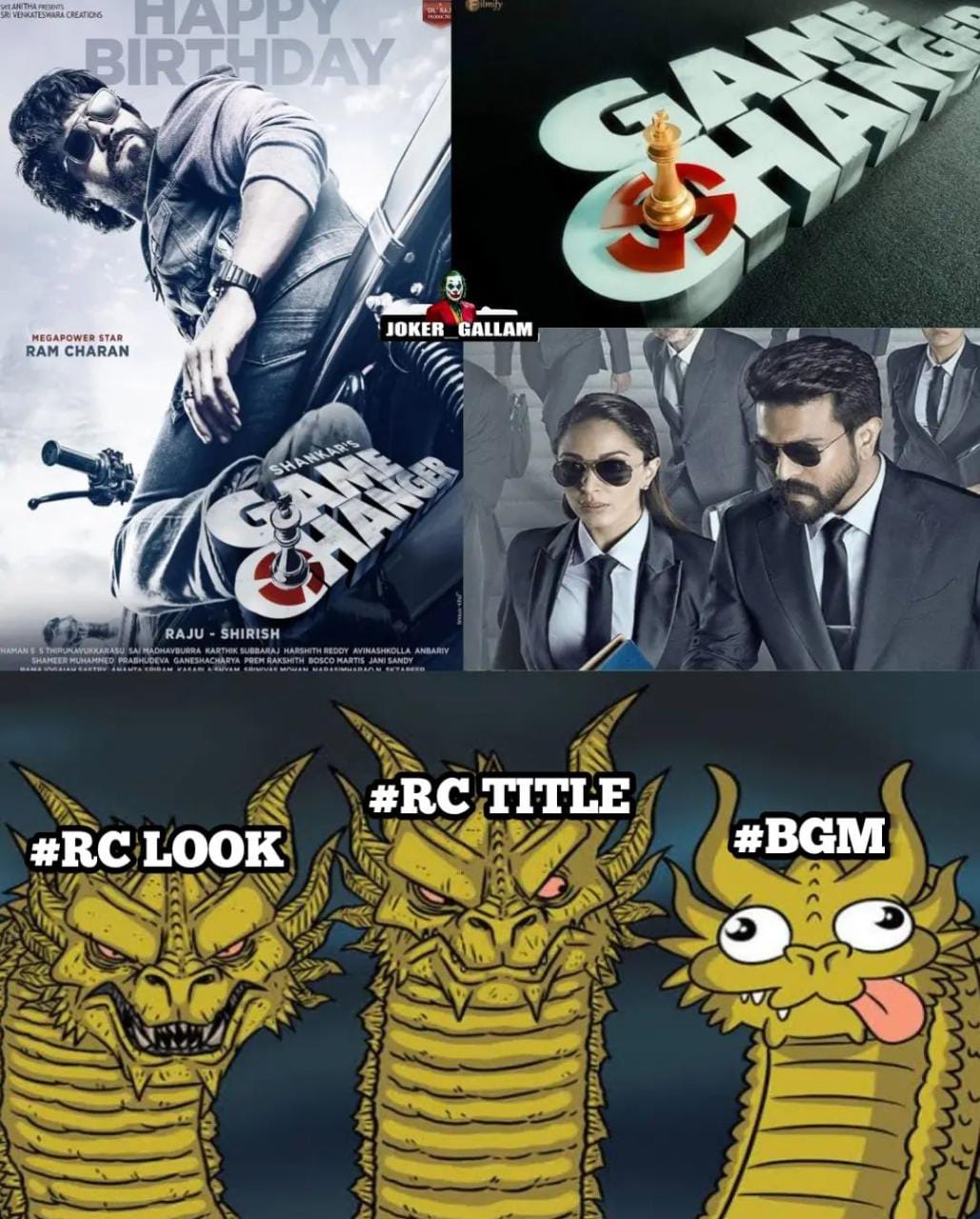 memes on ram charan - shankar game changer movie look..!!