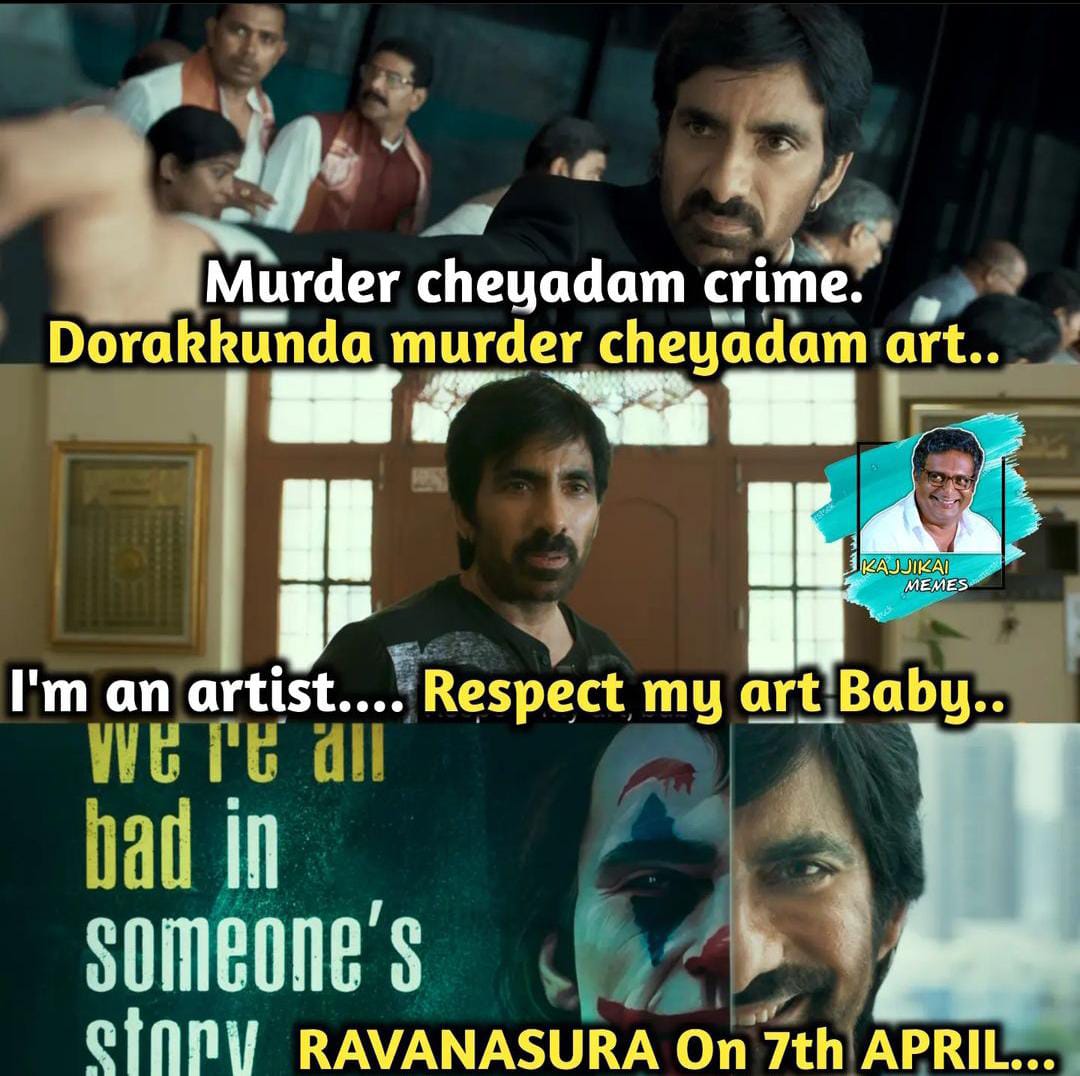 memes on raviteja ravanasura trailer..!! 