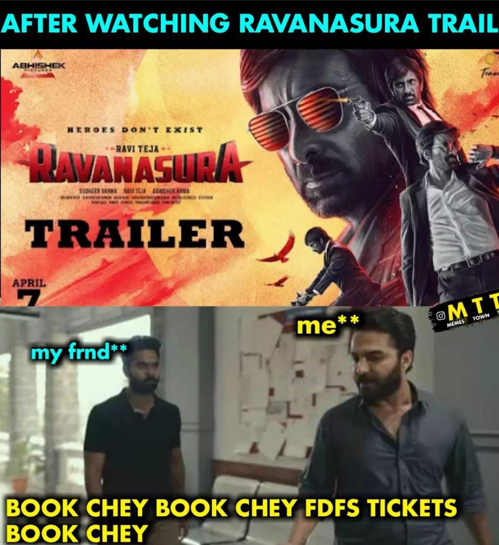 memes on raviteja ravanasura trailer..!!