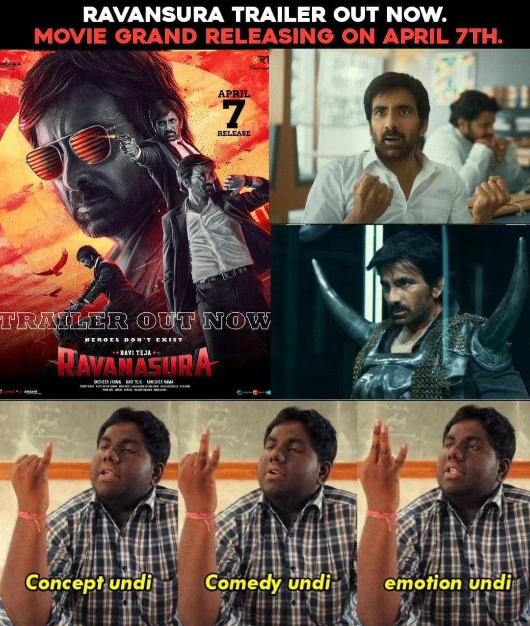memes on raviteja ravanasura trailer..!!