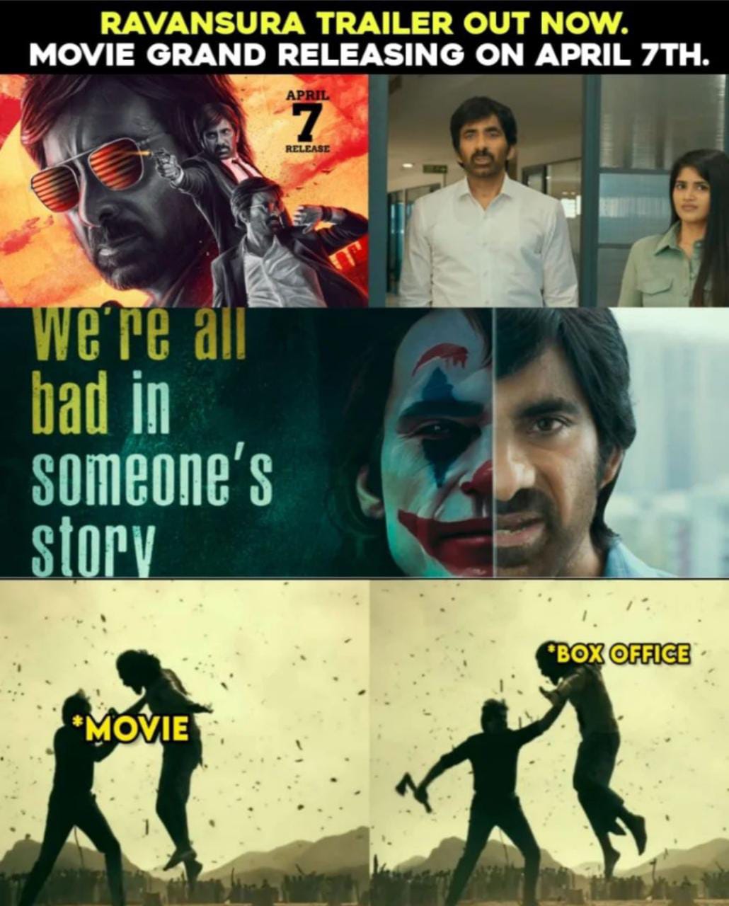 memes on raviteja ravanasura trailer..!!